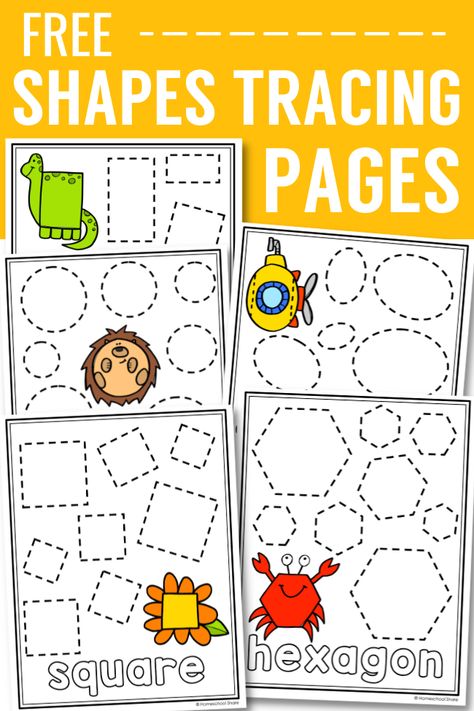 Shape Tracing Worksheets Free Printable, Free Shapes Worksheets, Coloring Shapes Free Printable, Triangle Tracing Free Printable, Tracing Squares Free Printable, 2d Shapes Worksheets Free Printable, Shape Worksheets For Kindergarten Free Printable, Shape Tracing Preschool, Pre K Shapes Free Printable