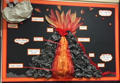 Volcano Science Fair Project, Earth Science Classroom, Volcano Projects, Science Display, Elementary Science Classroom, Science Classroom Decorations, Secondary Science, Science Projects For Kids, Fair Projects