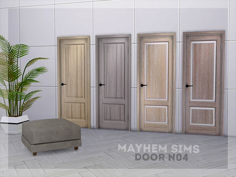 mayhem-sims' Door N04 Sims Cc Furniture, Sims 4 Tsr, Double Glass Doors, Casas The Sims 4, The Sims 4 Download, Sims 4 Downloads, Indoor Doors, Sims 4 Cc Furniture, Sims 4 Build