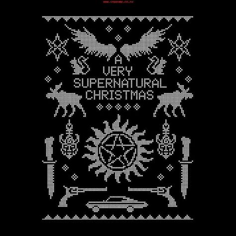 Supernatural Crochet Patterns, Supernatural Knitting Patterns, Pixel Christmas Art, Supernatural Crochet Patterns Free, Supernatural Pixel Art, Supernatural Pixel Art Grid, Supernatural Cross Stitch Patterns, Witcher Cross Stitch, Supernatural Crochet