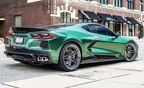 Green Corvette, 2020 Corvette, C8 Corvette, Corvette C8, Dream Vehicles, Car Wraps, Future Cars, Custom Wraps, Racing Green