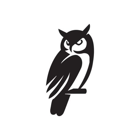 Owl Icon, Owl Symbol, Owl Vector, Stencil Ideas, Owl Logo, Girly Tattoos, Owl Bird, Wise Owl, Symbol Design