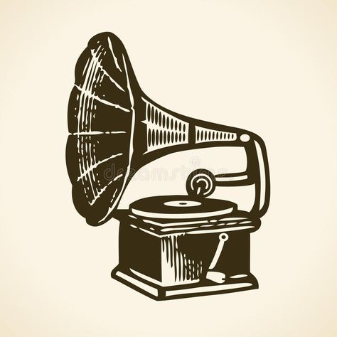 Old retro gramophone. Vector illustration #Sponsored , #Sponsored, #AD, #retro, #Vector, #illustration, #gramophone Gramophone Tattoo, Dark Academia Prints, Retro Vector Illustration, Cool Wrist Tattoos, Chalk Sign, Vinyl Record Art, Retro Vector, Line Art Tattoos, Clip Art Vintage