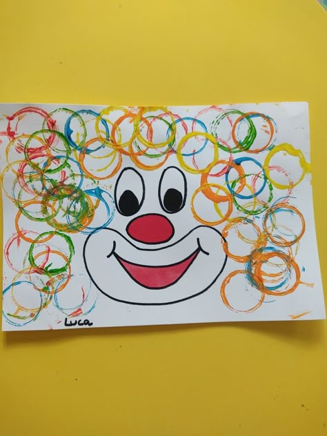 Fair Themed Crafts Preschool, Circus Projects For Toddlers, Circus Activities Preschool Crafts, Carnival Art Preschool, Clown Activities Preschool, Clown Preschool Craft, Clown Crafts For Toddlers, Carnival Toddler Activities, Circle Crafts For Preschoolers