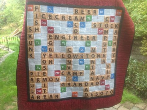 Scrabble Quilt, Quilted Placemat Patterns, Letter Tiles, Scrabble Letters, Lap Quilts, Quilt Block Tutorial, If You Love Someone, Quilting Techniques, Quilt Piecing