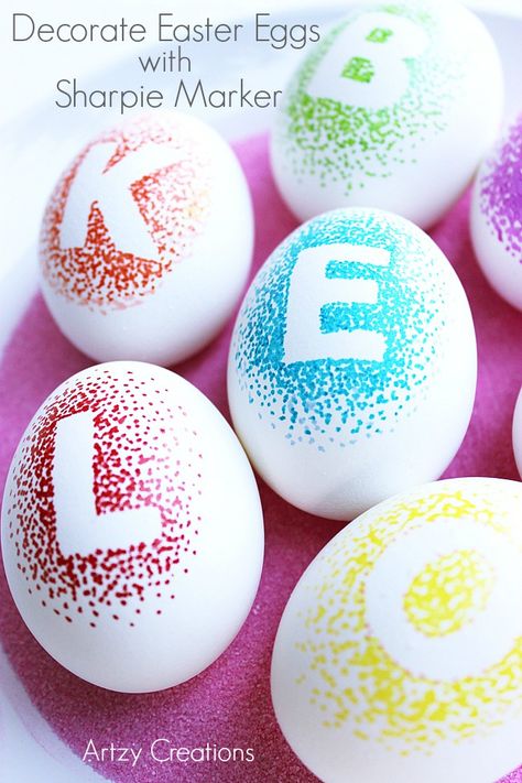 Easy Easter Egg Decorating Ideas, Easter Egg Decorating Ideas, Egg Decorating Ideas, Creative Easter Eggs, Easter Egg Dye, Easter Egg Designs, Easter Egg Crafts, Easter Egg Painting, Sharpie Marker