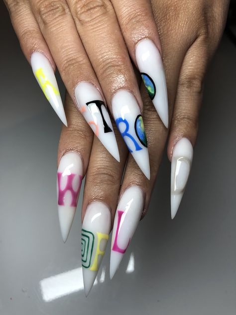 ASTROWORLD Travis Scott inspired Acrylic Removal, Astroworld Travis Scott, Acrylic Dip Nails, Silk Nails, Nails After Acrylics, Music Nails, Concert Nails, Dip Nail Colors, Fiberglass Nails