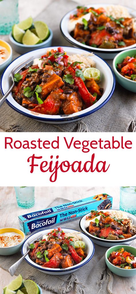 The Feijoada is a classic Brazilian soul dish with a tasty twist. Packed full of hearty and juicy vegetables, it’s the perfect healthy mid-week meal to share with friends and family Brazilian Vegetarian Recipes, Brazilian Vegetable Side Dishes, Vegan Brazilian Recipes, Brazilian Side Dishes, Mediterranean Baked Cod, Puerto Rican Beef Stew, Brazilian Party, Feijoada Recipe, Black Bean Stew