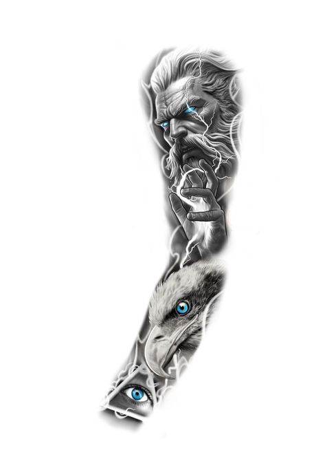 Zeus Sleeve Tattoo, 22 Tattoo, Full Hand Tattoo, Left Arm Tattoos, Poseidon Tattoo, Zeus Tattoo, Spartan Tattoo, Skull Sleeve Tattoos, Realistic Tattoo Sleeve