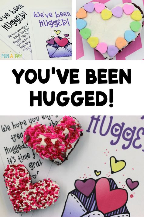 You've Been Hugged, Heart Brownies, Valentine Math Activities, Preschool Valentines Activities, Math Valentines, Valentines Surprise, Valentine Treat, Secret Pal, Valentine Messages