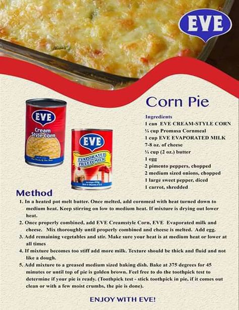 Trini Corn Pie, Corn Pie Recipe Trinidad, Trinidad Corn Pie Recipe, Trinidad Dishes, Corn Pie Recipe, Cornmeal Porridge Recipes, Trini Recipes, Cornmeal Porridge, Trinidad Food