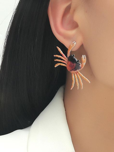 Shop Crab Stud Earrings online New Zealand,SHEIN offers huge selection of Earrings  more to fit your fashionable needs. Buy now pay later with Afterpay√ Free Shipping Available √ $4 Off for Your First Order √ Crab Fashion, Crab Jewelry, Crab Earrings, Embellished Fashion, Food Earrings, Stud Jewelry, Animal Earrings, Zodiac Necklaces, Online Earrings