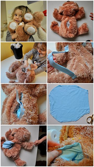 I wouldn't have thought to use a pre-existing stuffed animal for the backpack...DUH! Recycling Crafts, Bear Backpack, Knit Toys, Animal Backpacks, Monkey Stuffed Animal, Sewing Things, Diy Backpack, Sewing Stuffed Animals, Plush Backpack