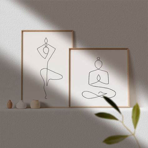 Yoga Room Paintings, Yoga Studio Wall Art, Wall Art Yoga Spa Room, Yoga Related Paintings, Yoga Prints Art, Home Yoga Room, Arte Yoga, Healing Room, Yoga Wall Art