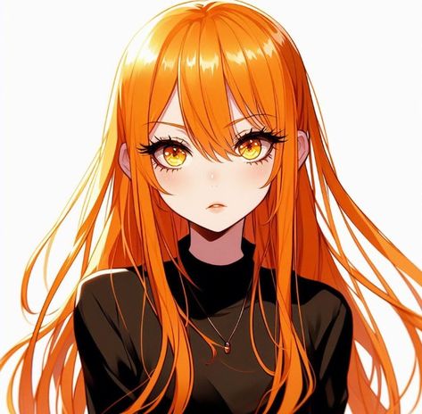 Orange Hair Anime Woman, Ginger Anime Female, Anime Orange Hair, Red Hair Yellow Eyes, Anime Hair Color, Spy Girl, Female Oc, Fire Hair, Girl Couple