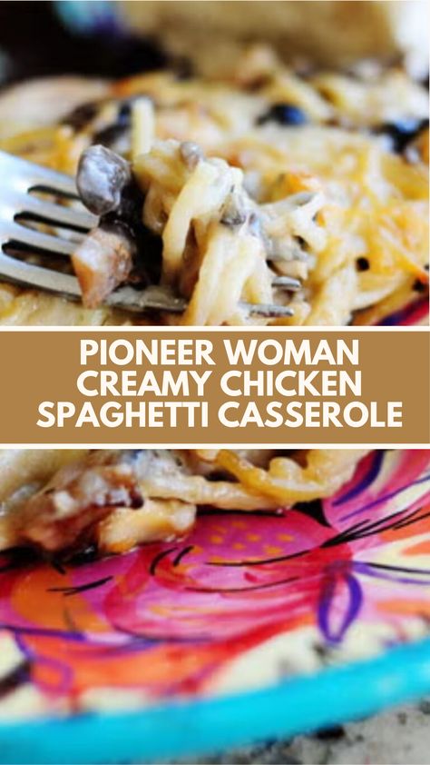 This easy, creamy chicken spaghetti casserole is a perfect weeknight meal. It’s quick to make, using simple ingredients like chicken, spaghetti, and Parmesan cheese. With a rich, flavorful sauce and the option to add your favorite vegetables, this dish is both delicious and flexible. A comforting, crowd-pleasing recipe inspired by Pioneer Woman! Pioneer Woman Chicken Spaghetti Recipe, Chicken Spaghetti For A Crowd, Chicken Spaghetti Recipe Pioneer Woman, Chicken Spaghetti Pioneer Woman, Pioneer Woman Chicken Spaghetti, Pioneer Woman Recipes Dinner, Easy Chicken Spaghetti Recipe, Creamy Chicken Spaghetti, Easy Chicken Spaghetti