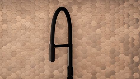 Copper Backsplashes Are Trending: What to Know About the Metallic Kitchen Accent Metallic Backsplash Kitchen, Copper Kitchen Accents, Metallic Kitchen, Copper Kitchen Backsplash, Copper Backsplash, Copper Tiles, Metallic Backsplash, Kitchen Finishes, Metal Kitchen