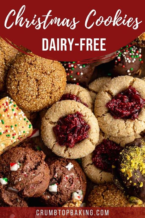 Non Dairy Christmas Cookies, Dairy Free Cookies Christmas, Christmas Cookies Dairy Free, Dairy Free Christmas Desserts, Dairy Free Christmas, Dairy Free Christmas Cookies, Vegan Christmas Cookies Recipes, Dairy Free Cookie Recipe, Vegan Christmas Cookies