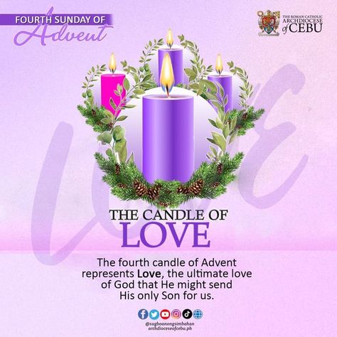 Catholic Advent Wreath, Fourth Sunday Of Advent, Advent Images, Catholic Advent, Advent Catholic, Advent Sunday, Advent 2023, Advent Prayers, First Sunday Of Advent