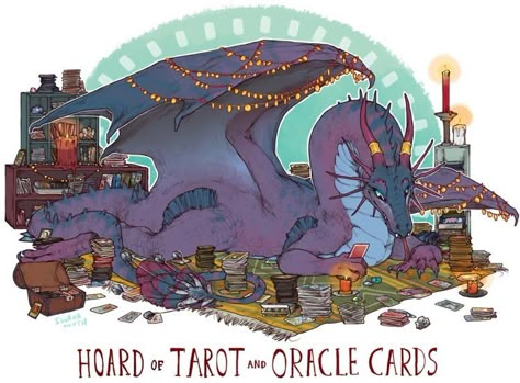 Hoard Dragons, Dragon Hoards, Tarot And Oracle Cards, Dragon Hoard, Fortune Telling, Mythical Creatures Art, Cute Dragons, Mythological Creatures, Mystical Creatures