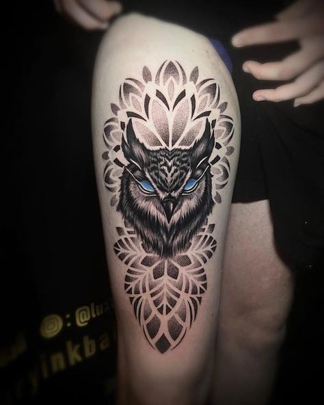 Clockwork Tattoo, Owl Thigh Tattoos, Owl Skull Tattoos, Baby Owl Tattoos, Tattoo On Ribs, Mens Owl Tattoo, Traditional Owl Tattoos, Cute Owl Tattoo, Rose Drawing Tattoo