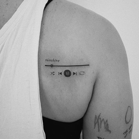 Playlist Tattoo, Imagine Dragons Tattoo, Love Music Tattoo, Music Lyric Tattoos, Music Symbol Tattoo, Musician Tattoo, Song Lyric Tattoos, Piano Tattoo, Headphones Tattoo