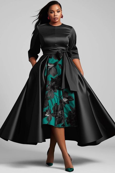 Xpluswear Design Dresses Church Dresses For Black Women, Formal Dresses For Curvy Women, Plus Size Formal Dresses For Wedding, Brocade Dress Styles, Plus Size Fancy Dresses, Satin Midi Dresses, Brocade Coat, Cocktail Dresses With Sleeves, Summer Tips