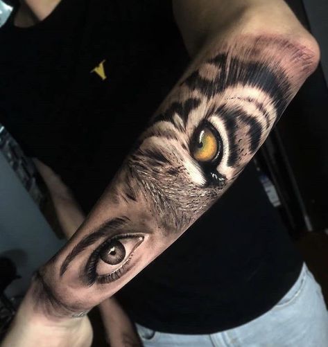 Lion Eye And Human Eye Tattoo, Half Human Half Animal Eye Tattoo, Half Lion Half Woman Tattoo Eyes, Half Wolf Half Woman Tattoo Eyes, Half Lion Eye Half Human Eye Tattoo, Lady Lion Tattoo For Women, Half Human Half Animal Tattoo, Tiger And Human Eye Tattoo, Half Eye Half Animal Tattoo