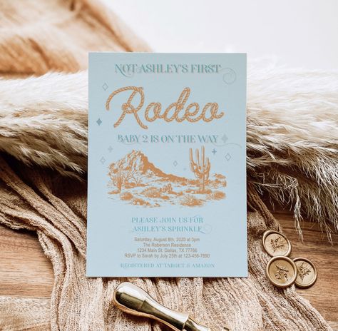 Rodeo Baby Sprinkle Invitation Template, Not her first Rodeo Baby Shower, Wild West Western, Cowboy, Western, Instant, Editable, Digital Not Her First Rodeo, Not My First Rodeo Baby Sprinkle, Not Her First Rodeo Baby Sprinkle, Rodeo Baby Shower, Baby Boy Sprinkle, Rodeo Baby, Baby Sprinkle Invitations, Invitations Ideas, Western Babies