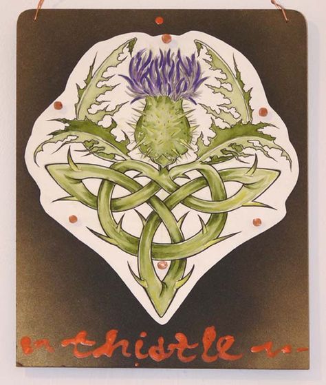 . Scottish Thistle Tattoo, Scottish Tattoo, Scottish Tattoos, Thistle Tattoo, Thistles Art, Celtic Knot Tattoo, Botanical Inspiration, Kunst Tattoos, Knot Tattoo