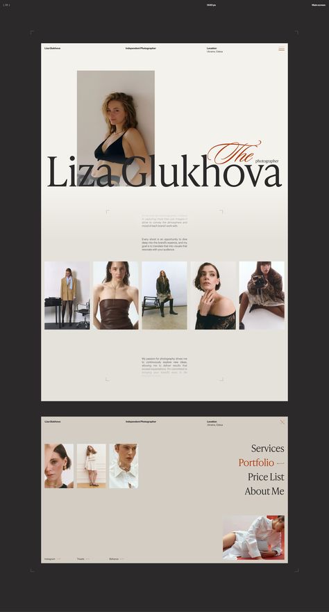 Photographer's website / Portfolio / Liza Glukhova :: Behance Figma Portfolio, Website Portfolio, Photographer Website, Ux Web Design, Adobe After Effects, Portfolio Website, After Effects, Web Design, Portfolio