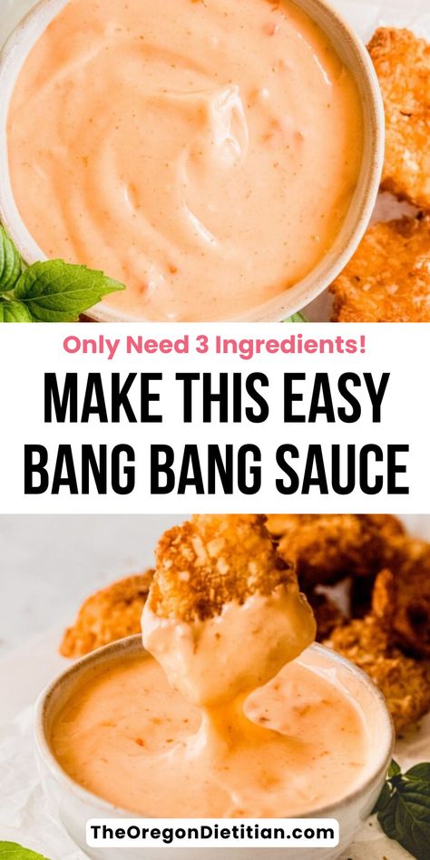 Bang bang sauce takes about one minute to whip up, and is perfect to use as a shrimp sauce, for chicken tenders, and even on vegetables! Bang bang shrimp sauce is completely delicious, creamy, spicy, and sweet, and pairs well with just about anything you can think of! Once you make this bang bang sauce, you'll want to put it on pretty much anything and everything you can think of! Sauce For Chicken Tenders, Chicken Nuggets Sauce, Bang Bang Sauce Recipe, Low Calorie Sauces, Bang Bang Sauce, Fish Taco Sauce, Vegetable Kabobs, Vegetable Sticks, Grilled Chicken Wings