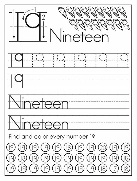 Number 19 Worksheets For Preschool, Number 19 Worksheet, Letter R Activities, Free Reading Comprehension Worksheets, Smart Goals Worksheet, Handwriting Worksheets For Kids, Number Crafts, Owl Coloring, Kindergarten Math Worksheets Free