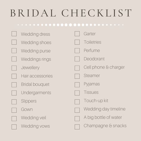 Bridal Checklist, Wedding Planning Checklist Budget, Bride Checklist, Wedding Planning Checklist Detailed, Wedding Preparation Checklist, Wedding Planning Checklist Timeline, Night Before Wedding, Wedding Planning List, Wedding Day Checklist