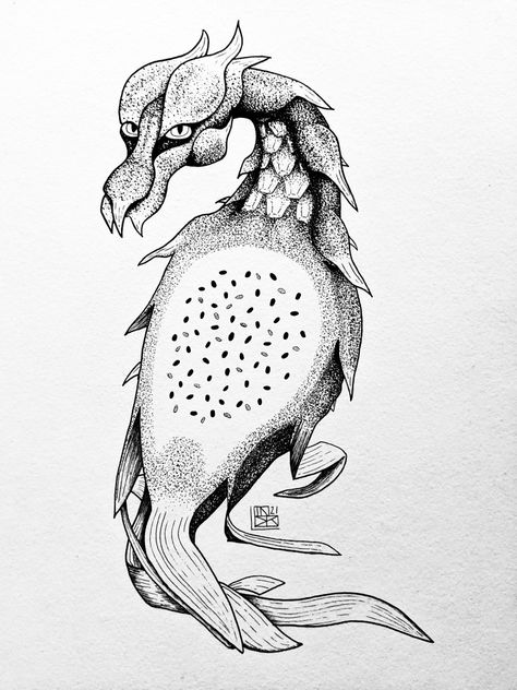 #inktober52 #fresh #ink #stippling #somanydots #dragon #dragonfruit #artinthetimeofcorona #illustration #drawing Dragon Fruit Tattoo, Dragonfruit Tattoo, Dragon Fruit Drawing, Fruit Sketch, Fruit Tattoo, Fruits Drawing, Exotic Fruit, Nature Study, Stippling