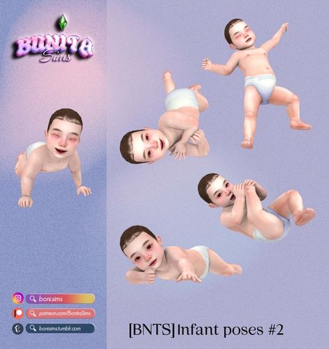 [BNTS] Infant poses #2 | Patreon Blender Scene Free, Sims 4 Blender Scene, Sims 4 Blender, Infant Poses, Single Poses, Blender Scene, Sims 4 Men Clothing, Poses Model, Sims 4 Family