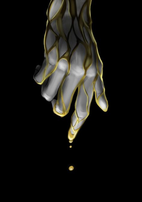 Dripping Hand Drawing, Gold Demon Aesthetic, Dripping Gold Aesthetic, Blood Dripping Drawing, Drip Art Drawing, Drip Inktober, Golden Inktober, Dripping Drawing, Drip Drawing