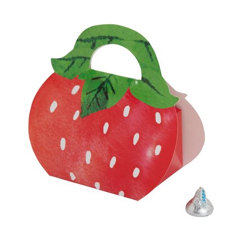 Grab this charming strawberry-shaped box to fill with sweet party treats for your guests. This treat box is the perfect addition to party supplies for a berry themed birthday party, baby shower, bridal shower or garden party. Your guests will have smiles of delight when handed this adorably sweet party favor box. Cardstock. 5 1/2" x 3" x 5 1/2" Strawberry Boxes Ideas, Strawberry Party Favors, Strawberry Cards, Berry Party, Berry Birthday, Sweet Baby Shower Ideas, Candy Treat Box, Wedding Strawberries, Wedding Theme Color Schemes