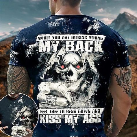 Talking Behind My Back, Vintage Designer Fashion, Graduation Outfits, Shirt Making, Shirts Graphic, 3d Shirt, Funny Prints, Summer Concert, Skull Tshirt