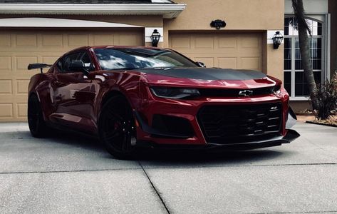 Chevrolet Camaro ZL1 1LE painted in Garnet Red  Photo taken by: @nick1021990 on Instagram   Owned by: @nick1021990 on Instagram Modded Camaro, Chevy Camaro Zl1 1le, Aesthetic Car Wallpapers, Camaro Red Interior, Red Camero Cars, Chevrolet Camaro Zl1 1le, Car Tattoo Design, Chevy Camaro Convertible, Camaro Zl1 1le