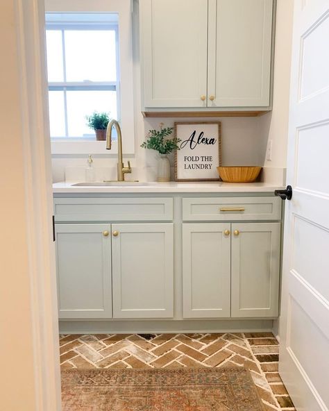 Sea Salt SW 6204 is one of our most... - Sherwin-Williams | Facebook Overmount Sink, Sw Sea Salt, Sea Salt Sherwin Williams, Dream Laundry Room, Sherwin Williams Colors, Undermount Sink, Kitchen Reno, Popular Colors, Sink In