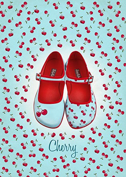 Hot Chocolate Design Chocolaticas Cherry Women's Mary Jane Flat Multicoloured HCD 39 | Flats Cherry Hot Chocolate, Cherry Shoes, Womens Mary Jane Flats, Hot Chocolate Design, Mary Jane Shoes Flat, Shoe Storage Shelf, Daybed Covers, Chocolate Design, Womens Mary Janes