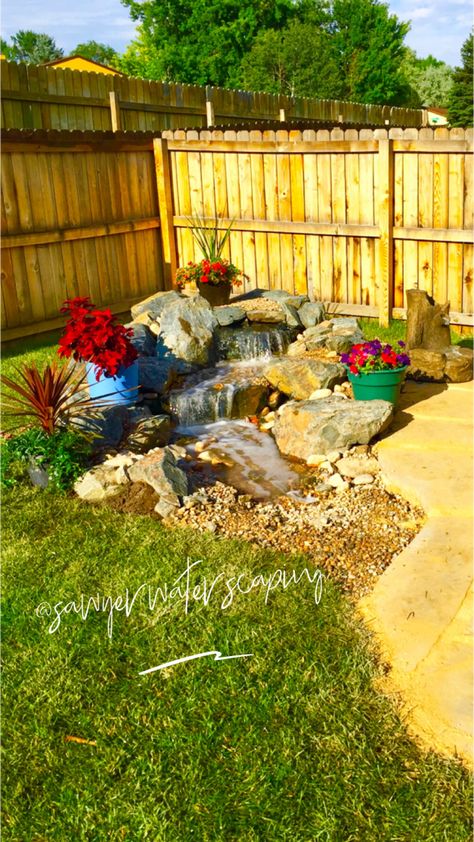 Pondless Waterfall Ideas, Diy Pondless Waterfall, Backyard Pondless Waterfall, Unique Landscaping, Landscaping Water Feature, Diy Ponds Backyard, Pondless Water Features, Backyard Waterfall, Waterfall Ideas