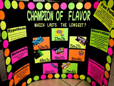 5th grade science fair project - Champion of Flavor #bubblegum Which Gum Lasts The Longest Science Fair Project, Which Bubble Gum Flavor Last The Longest Science Project, Bubble Gum Flavor Science Fair Project, Gum Science Fair Projects, Science Fair Projects For 5th Grade, Bubblegum Science Fair Project, Third Grade Science Fair Projects, 9th Grade Science Fair Projects Ideas, Fourth Grade Science Fair Projects