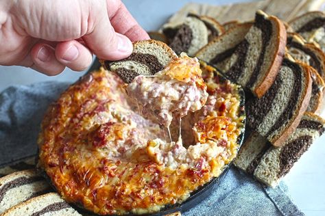 Hot Reuben Dip, Sandwich Dip, Hot Cheese Dip, Reuben Dip, Pastrami Sandwich, Hot Cheese, Cocktail Appetizers, Reuben Sandwich, Sandwich Ingredients