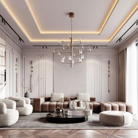 Classical Ceiling Design, Modern Classic Living Room, Ceilings Design, Luxury Ceiling Design, Drawing Room Design, Drawing Room Interior, Luxury Living Room Decor, Classical Interior, Interior Ceiling Design