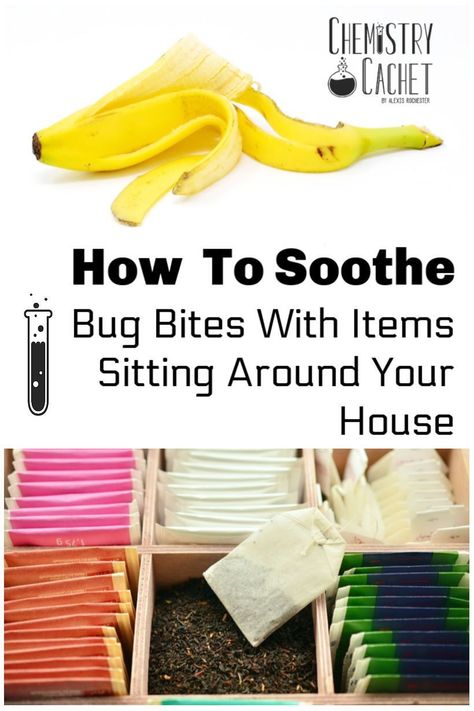 Check out our science based home remedies for bug bites! These tips will get your instant relief and stop itching quick! Plus, it is all things you have sitting around at home. Even things like banana peels or tea bags. Get the post on chemistry cachet. #science #bugbites #itching #mosquito Remedies For Bug Bites, Fire Ant Bites, Bug Bite Itch, Mosquito Bite Itch, Remedies For Mosquito Bites, Bug Bites Remedies, Bug Bite Relief, Witch Recipes, Ant Bites