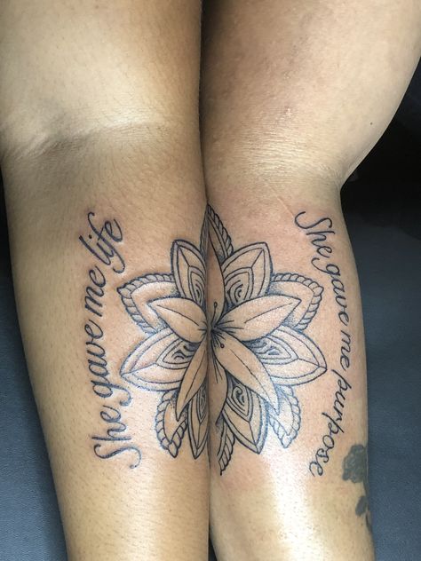 Black Mother And Daughter Tatoos, Matching Tattoo For Mother And Daughter, Tattoo Ideas Matching Mom And Daughter, Black Mother And Daughter Tattoos, Matching Tats Mom And Daughter, Matching Tats For Mom And Daughter, Matching Calf Tattoos For Women, Mama Daughter Tattoos, Mom Tribute Tattoo Daughters