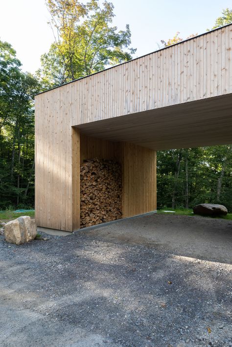 Gallery of Hinterhouse / Ménard Dworkind architecture & design - 39 Forest Sounds, Compact House, Hotel Concept, Heated Floors, Floor To Ceiling Windows, Closer To Nature, Enjoy Nature, Ceiling Windows, Sliding Panels