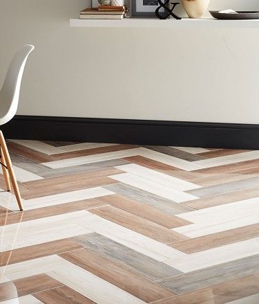 Nayara™ Polished Smoke Tile Wood Effect Porcelain Tiles, Porcelain Bathroom, Natural Tile, Wood Floor Design, House Beautiful Magazine, Wood Tiles, Herringbone Wood, Topps Tiles, Ceramic Floor Tile